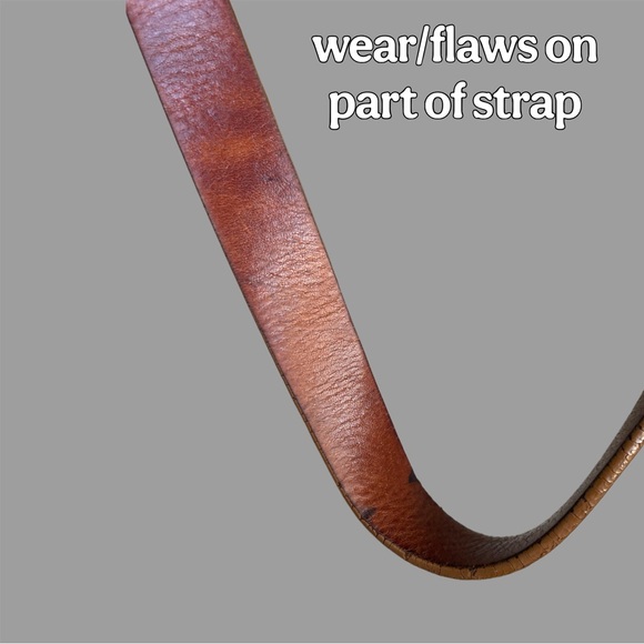 SEZANE Cognac Rich Brown Glossy Leather Crossbody Bucket Bag Farrow Shoulder Bag - Picture 12 of 17